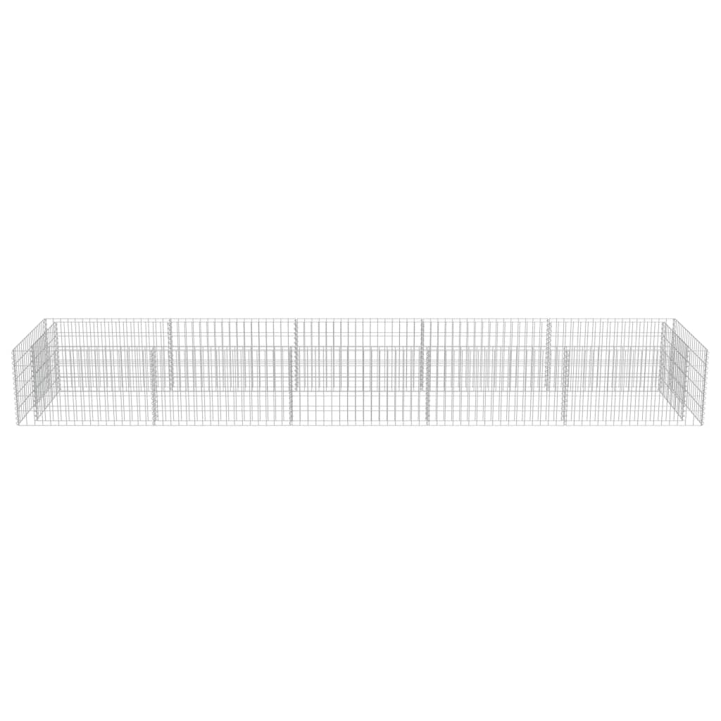 vidaXL Strat înălțat gabion, 450 x 90 x 50 cm, oțel galvanizat
