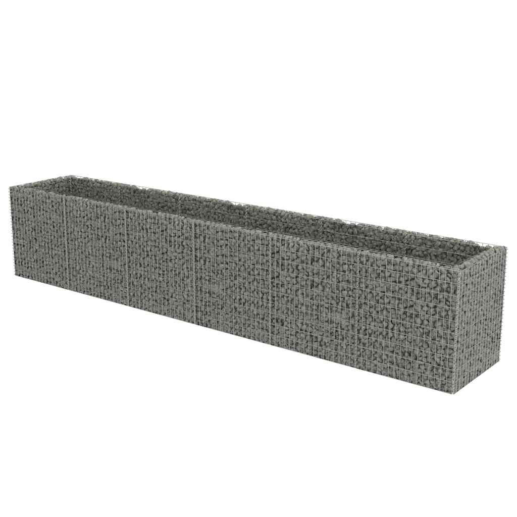 vidaXL Strat înălțat gabion, 540 x 90 x 100 cm, oțel galvanizat