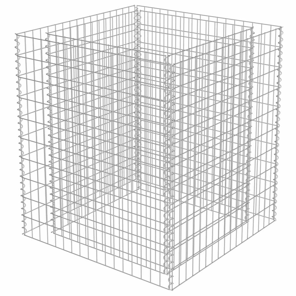 vidaXL Strat înălțat gabion, 90 x 90 x 100 cm, oțel galvanizat