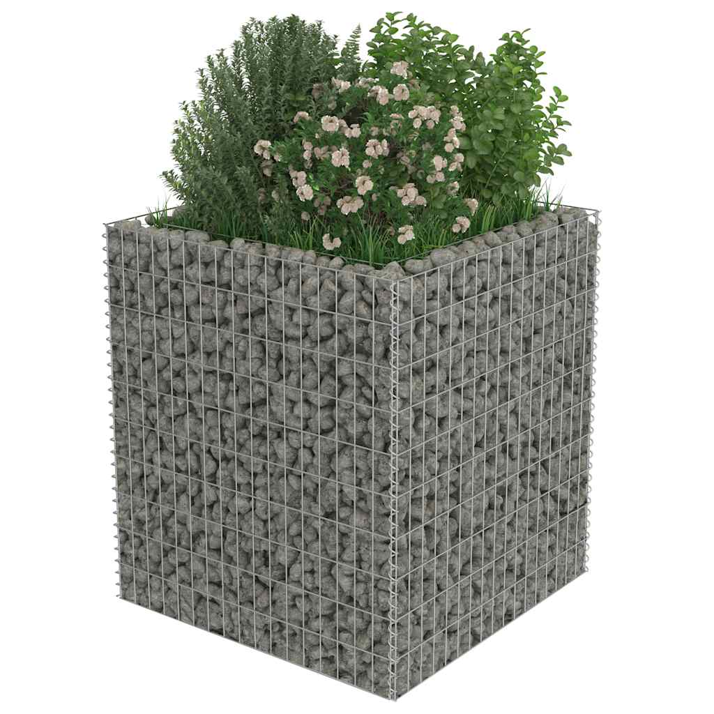 vidaXL Strat înălțat gabion, 90 x 90 x 100 cm, oțel galvanizat