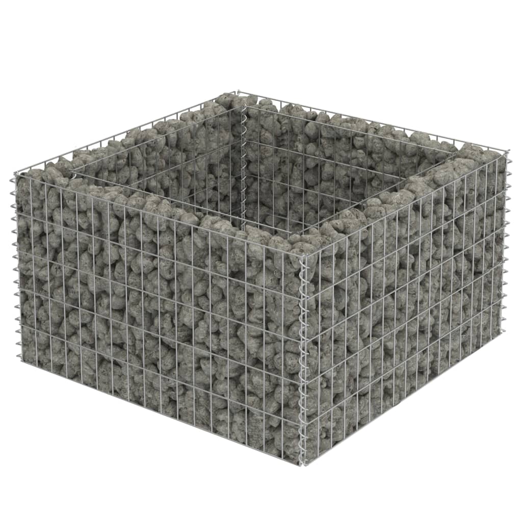 vidaXL Strat înălțat gabion, 90 x 90 x 50 cm, oțel galvanizat