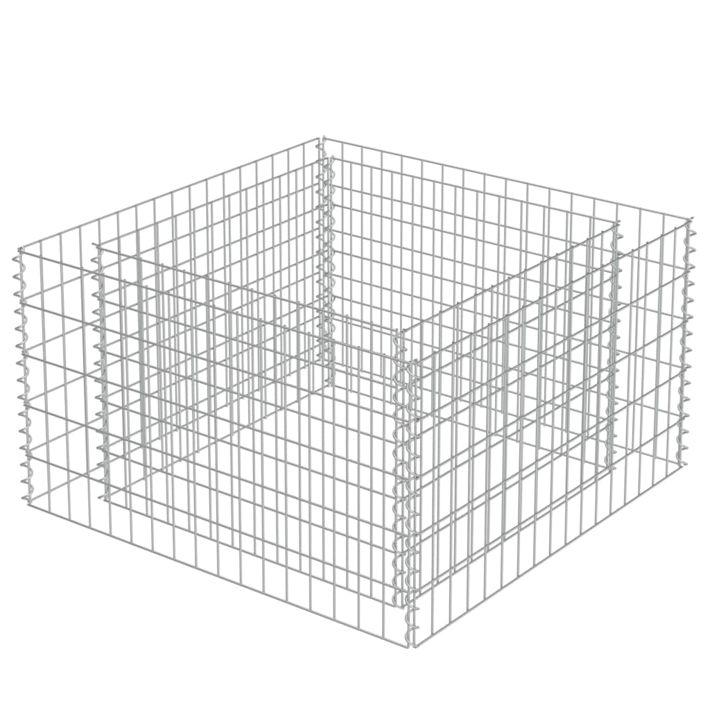 vidaXL Strat înălțat gabion, 90 x 90 x 50 cm, oțel galvanizat