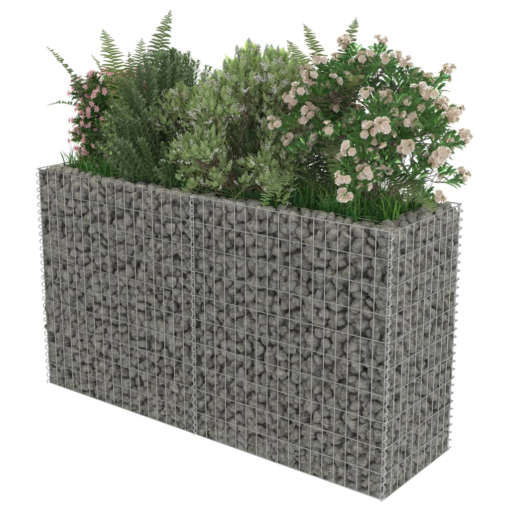 vidaXL Strat înălțat gabion, 180 x 50 x 100 cm, oțel galvanizat
