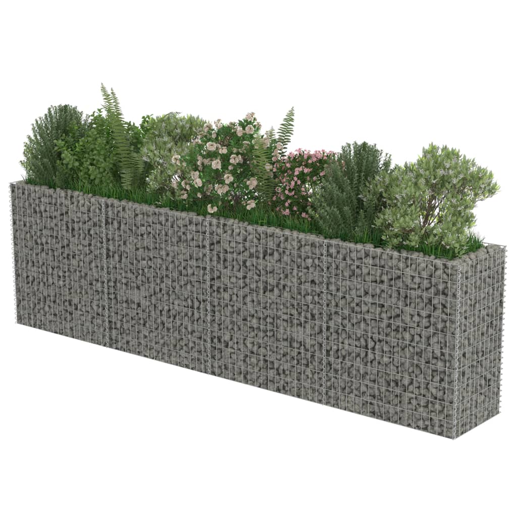 vidaXL Strat înălțat gabion, 360 x 50 x 100 cm, oțel galvanizat