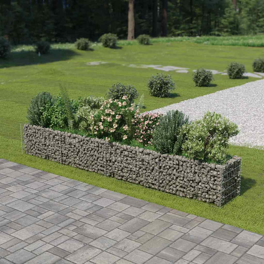 vidaXL Strat înălțat gabion, 360 x 50 x 50 cm, oțel galvanizat