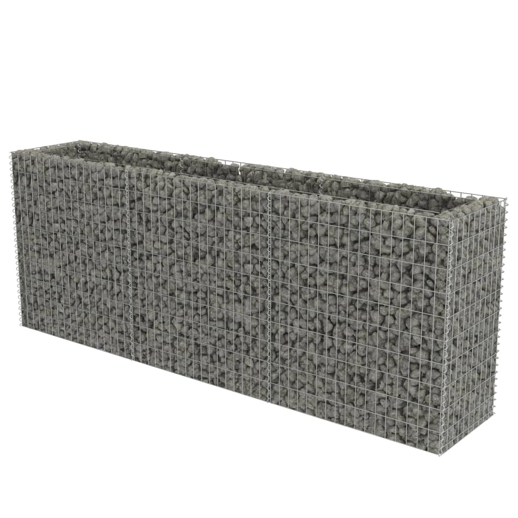 vidaXL Strat înălțat gabion, 270 x 50 x 100 cm, oțel galvanizat