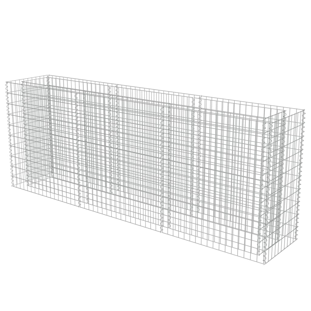 vidaXL Strat înălțat gabion, 270 x 50 x 100 cm, oțel galvanizat