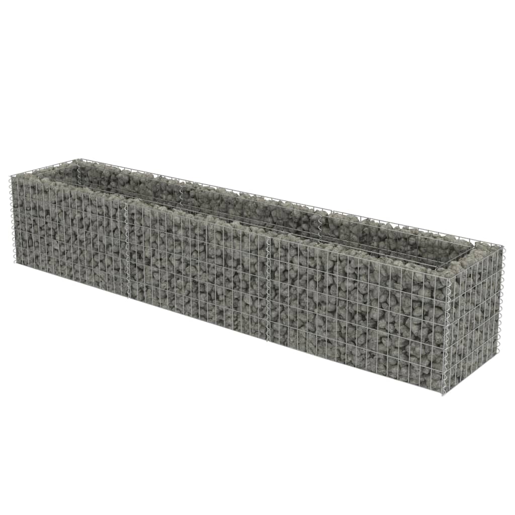 vidaXL Strat înălțat gabion, 270 x 50 x 50 cm, oțel galvanizat