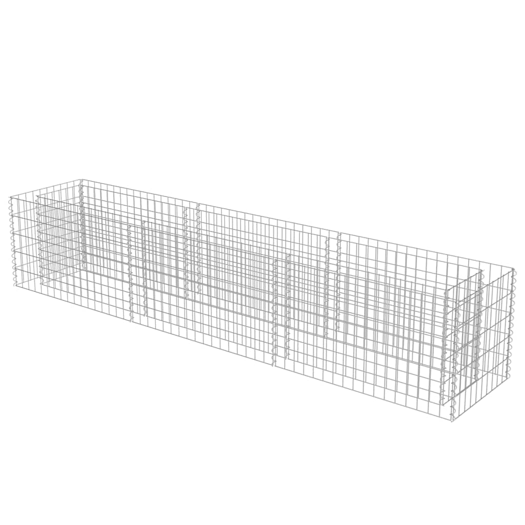vidaXL Strat înălțat gabion, 270 x 50 x 50 cm, oțel galvanizat