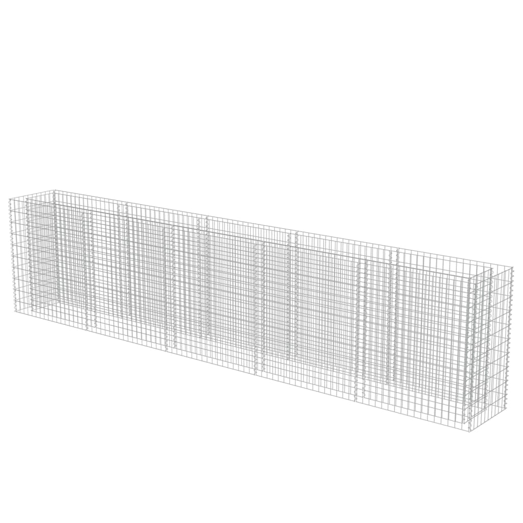 vidaXL Strat înălțat gabion, 450 x 50 x 100 cm, oțel galvanizat