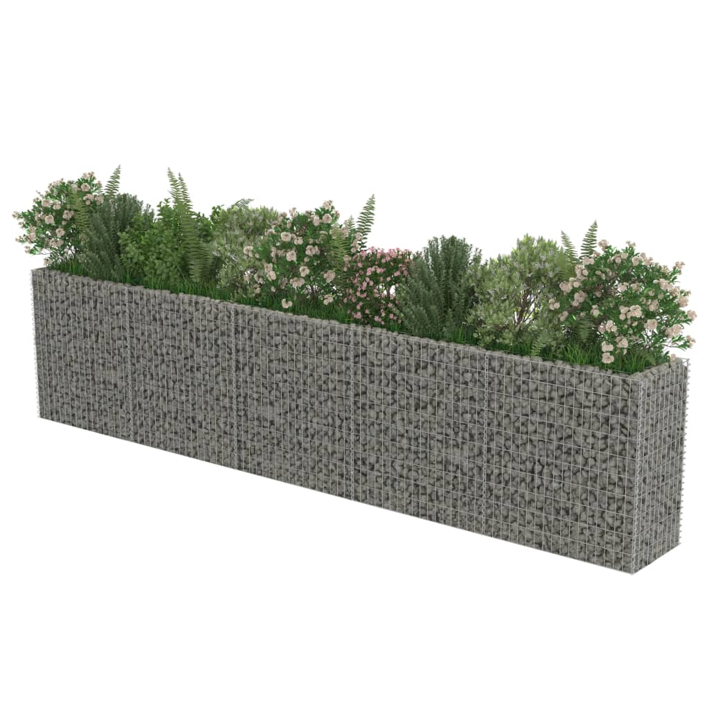 vidaXL Strat înălțat gabion, 450 x 50 x 100 cm, oțel galvanizat