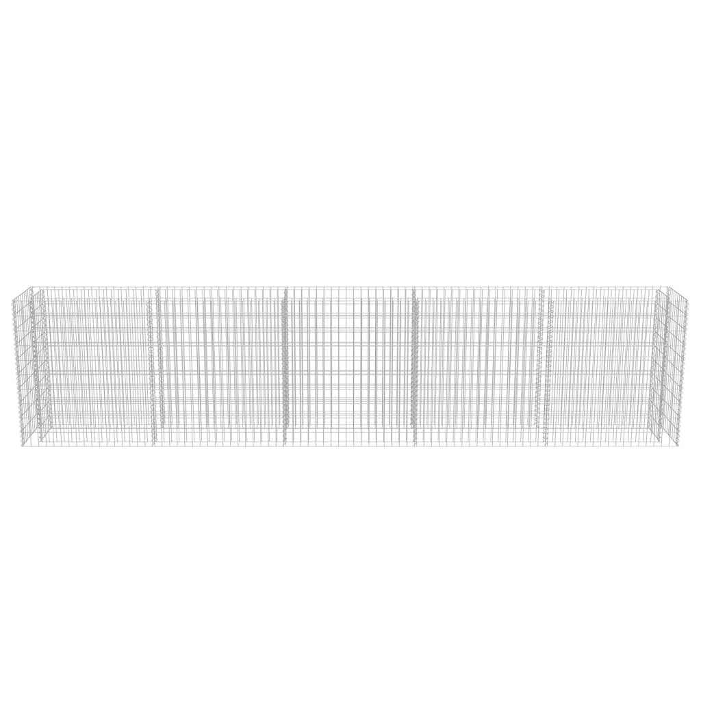 vidaXL Strat înălțat gabion, 450 x 50 x 100 cm, oțel galvanizat