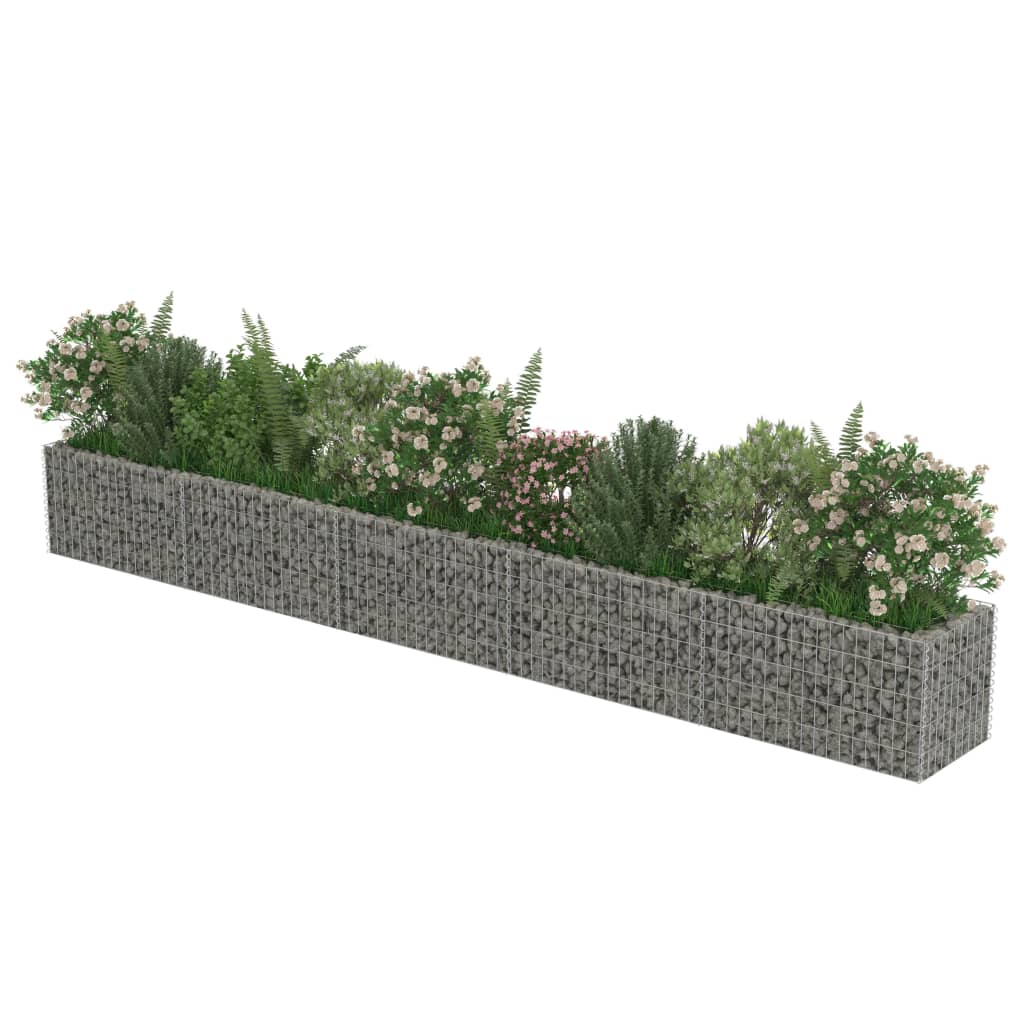 vidaXL Strat înălțat gabion, 450 x 50 x 50 cm, oțel galvanizat