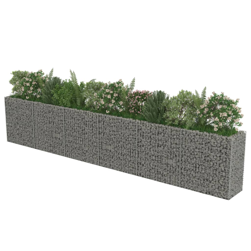 vidaXL Strat înălțat gabion, 540 x 50 x 100 cm, oțel galvanizat