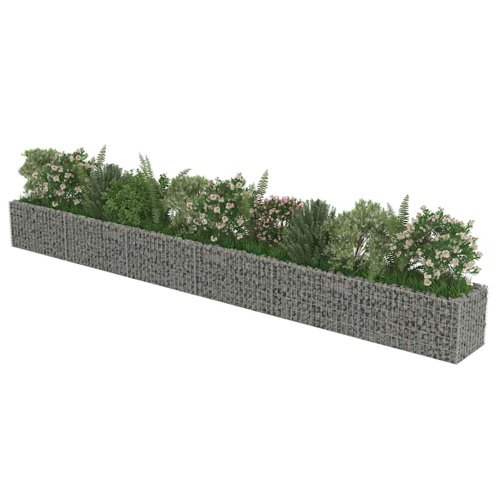 vidaXL Strat înălțat gabion, 540 x 50 x 50 cm, oțel galvanizat