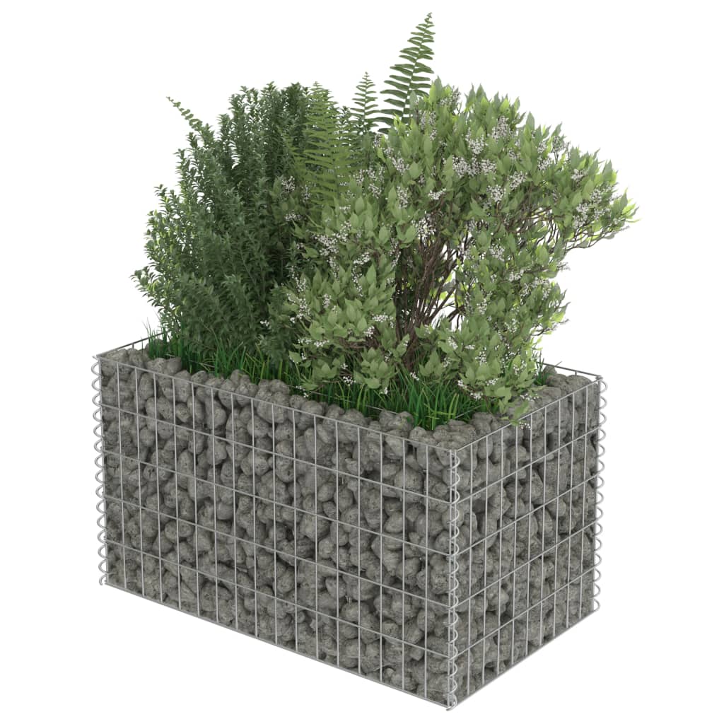 vidaXL Strat înălțat gabion, 90 x 50 x 50 cm, oțel galvanizat