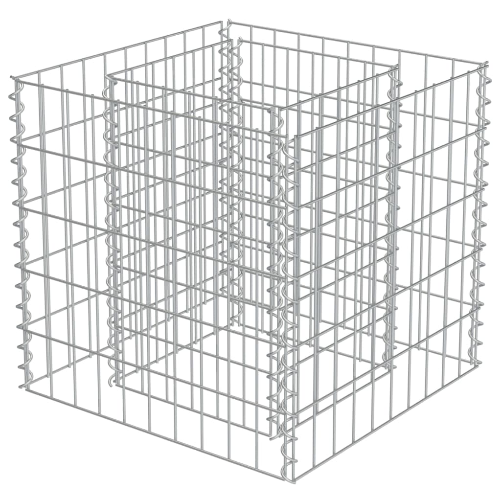 vidaXL Strat înălțat gabion, 50 x 50 x 50 cm, oțel galvanizat