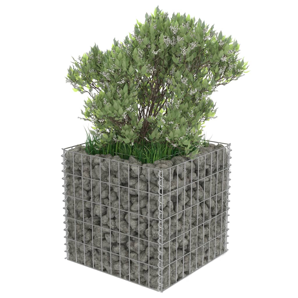 vidaXL Strat înălțat gabion, 50 x 50 x 50 cm, oțel galvanizat