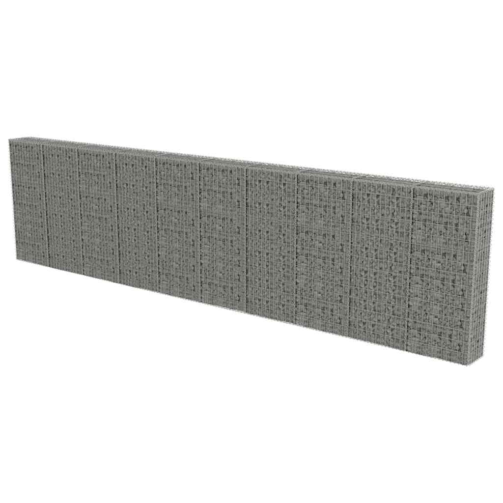 vidaXL Perete gabion cu capace, 600 x 30 x 150 cm, oțel galvanizat vidaXL Perete gabion cu capace, 600 x 30 x 150 cm, oțel galvanizat