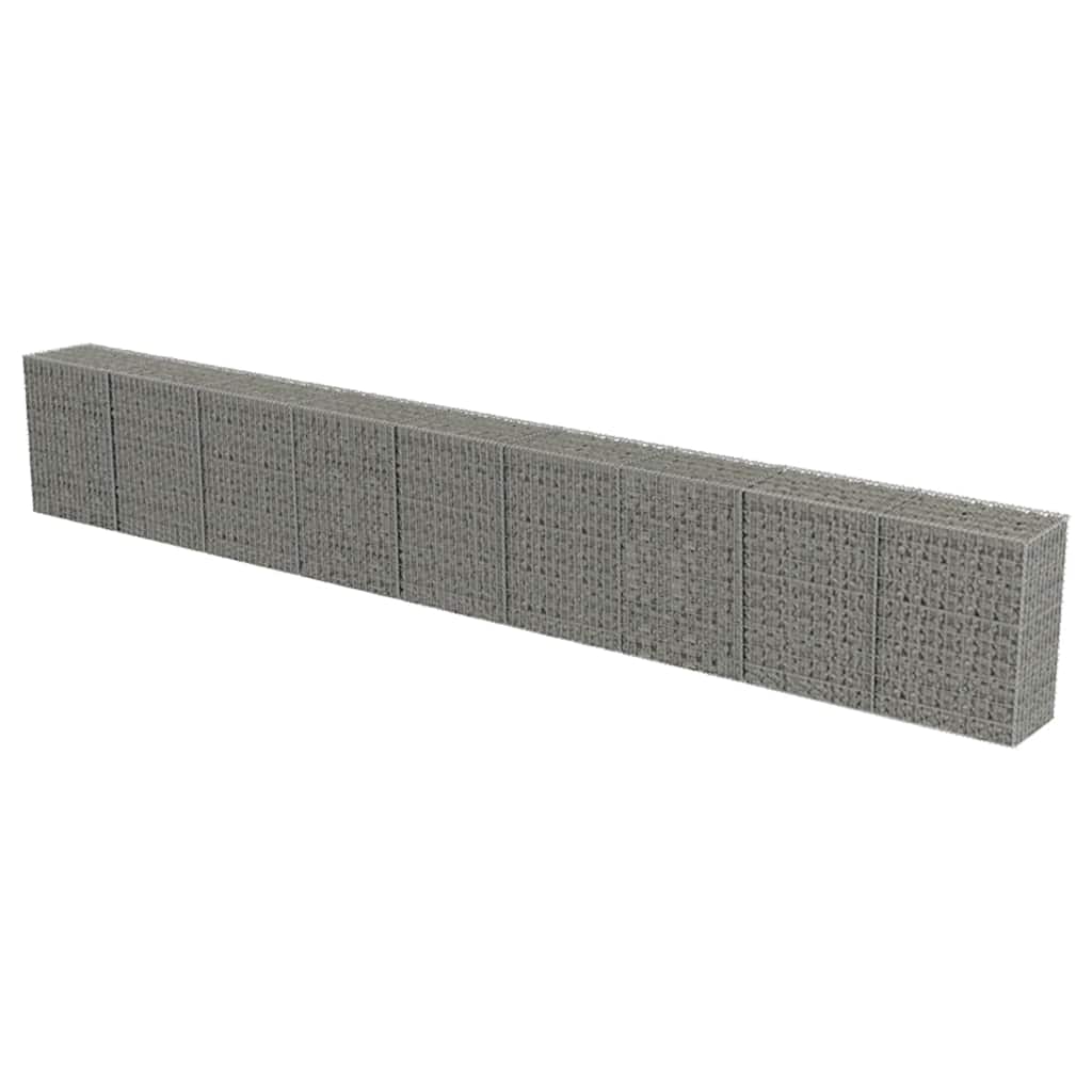 vidaXL Gabion perete cu capace, 900 x 50 x 100 cm, oțel galvanizat