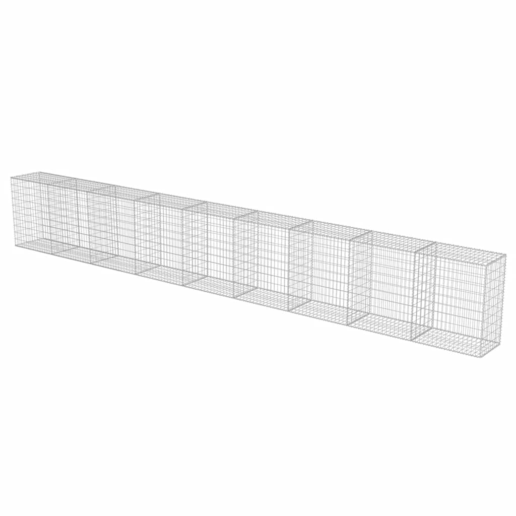 vidaXL Gabion perete cu capace, 900 x 50 x 100 cm, oțel galvanizat