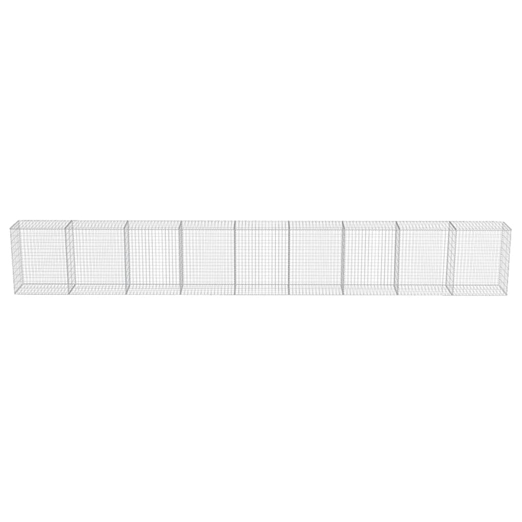 vidaXL Gabion perete cu capace, 900 x 50 x 100 cm, oțel galvanizat