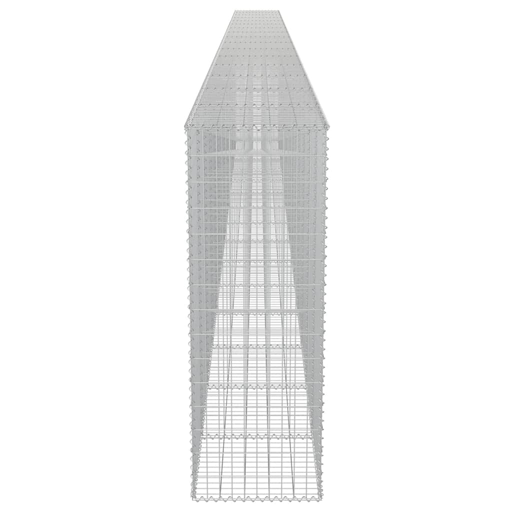 vidaXL Perete gabion cu capace, 900 x 50 x 150 cm, oțel galvanizat