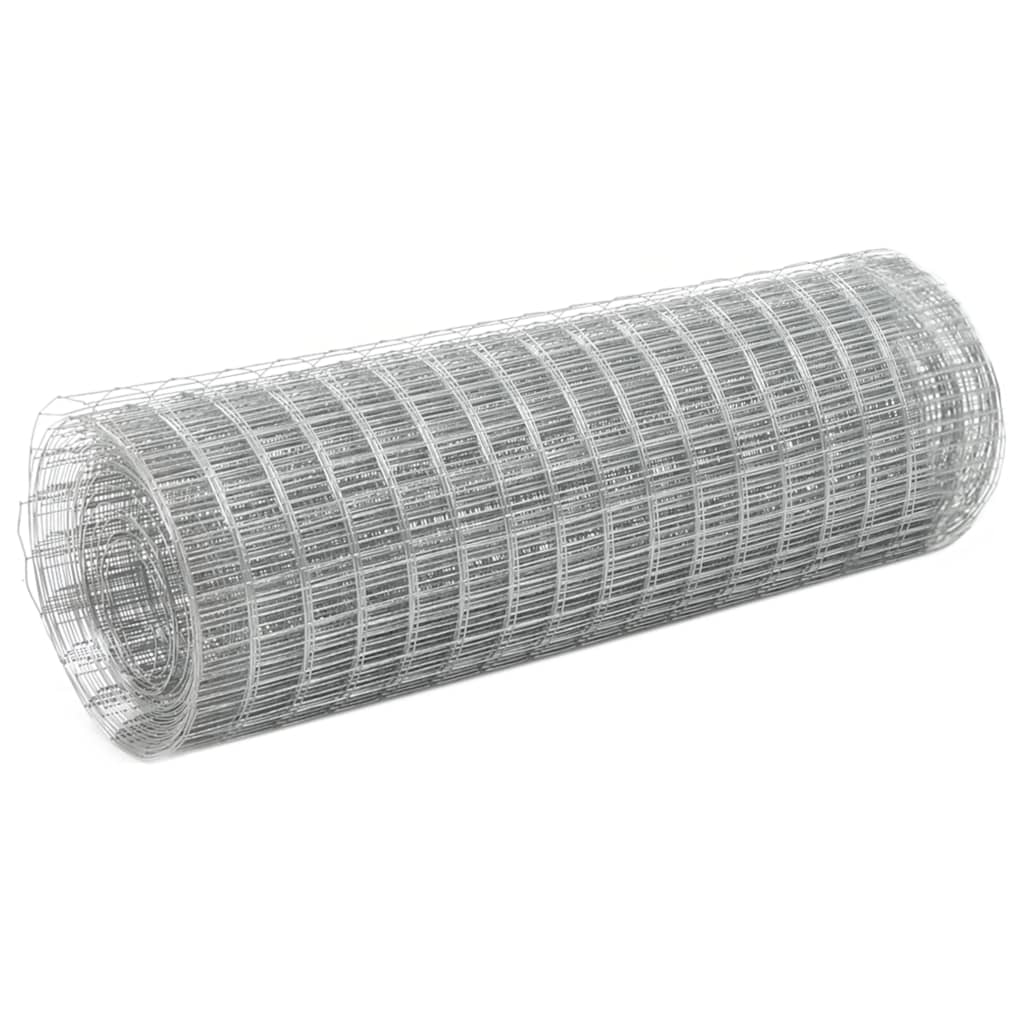 vidaXL Plasă de sârmă găini, argintiu, 10 x 0,5 m, oțel galvanizat vidaXL Plasă de sârmă găini, argintiu, 10 x 0,5 m, oțel galvanizat