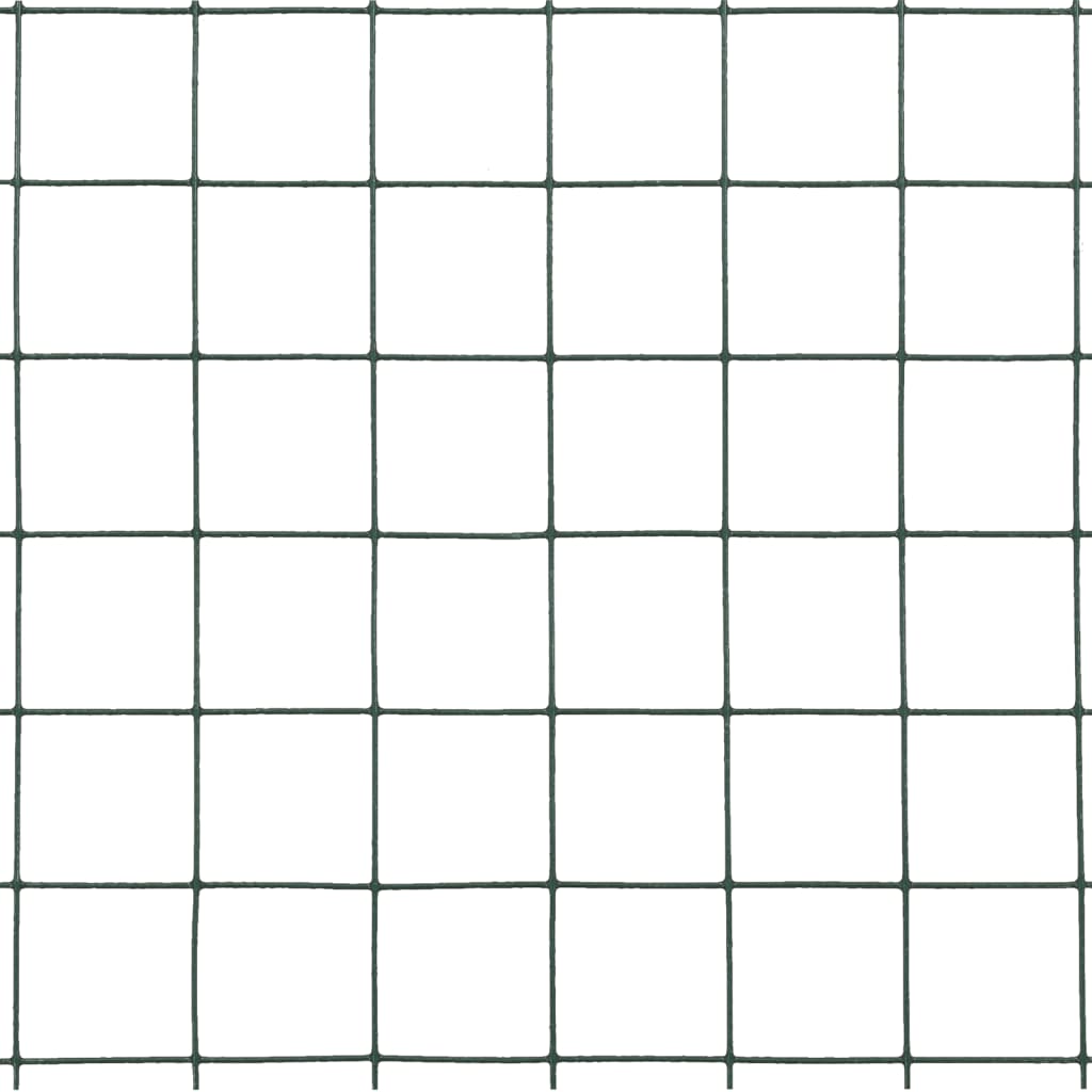 vidaXL Plasă de sârmă găini, verde, 10 x 0,5 m, oțel cu înveliș PVC