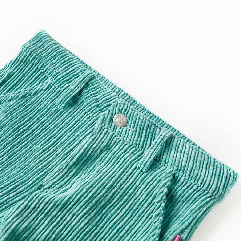 Pantaloni de copii din velur, verde mentă, 116