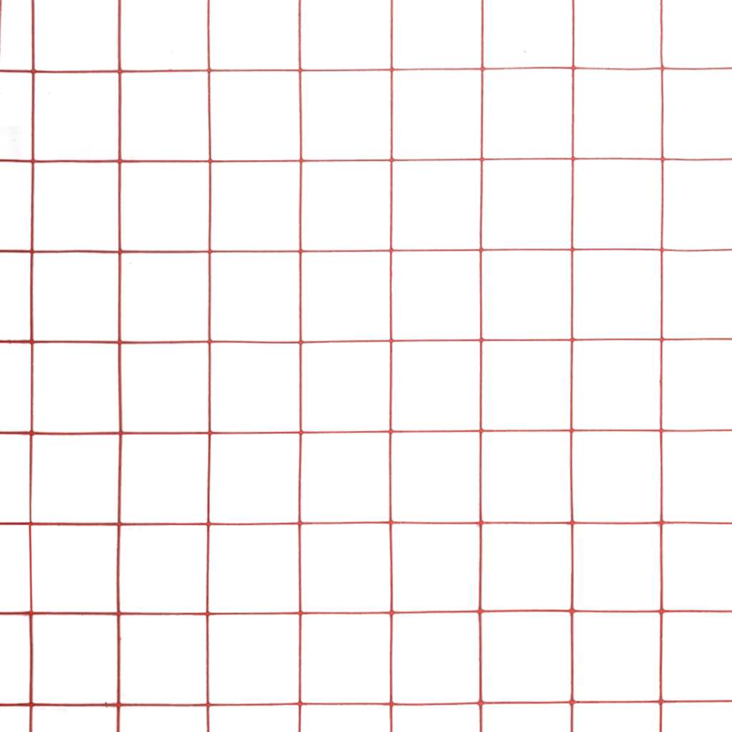 vidaXL Gard de sârmă găini, roșu, 10 x 1 m, oțel cu înveliș PVC vidaXL Gard de sârmă găini, roșu, 10 x 1 m, oțel cu înveliș PVC