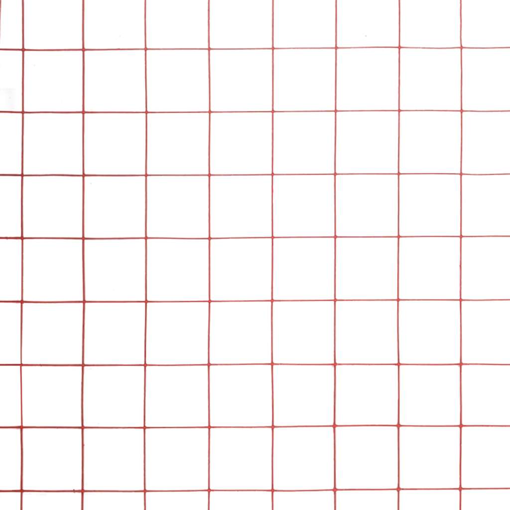 vidaXL Plasă de sârmă găini, roșu, 25 x 1 m, oțel cu înveliș PVC vidaXL Plasă de sârmă găini, roșu, 25 x 1 m, oțel cu înveliș PVC