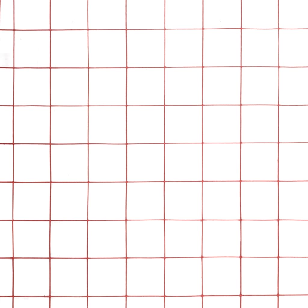 vidaXL Plasă de sârmă găini, roșu, 25 x 0,5 m, oțel cu înveliș PVC vidaXL Plasă de sârmă găini, roșu, 25 x 0,5 m, oțel cu înveliș PVC