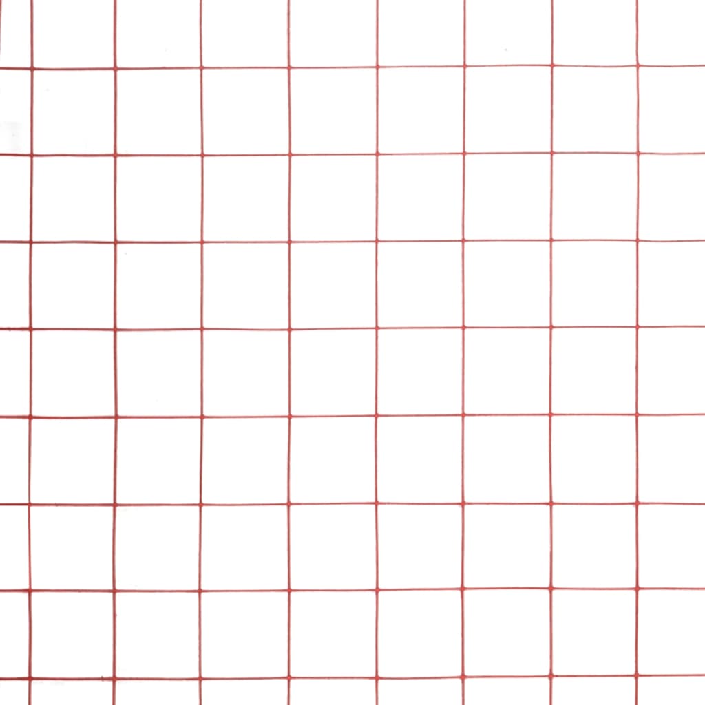 vidaXL Plasă de sârmă găini, roșu, 25 x 0,5 m, oțel cu înveliș PVC vidaXL Plasă de sârmă găini, roșu, 25 x 0,5 m, oțel cu înveliș PVC