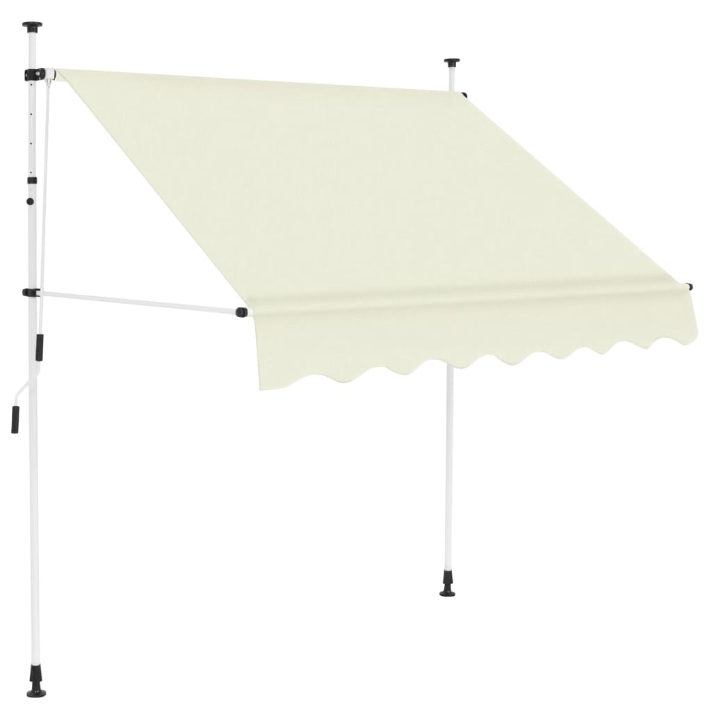 vidaXL Copertină retractabilă manual, crem, 200 cm