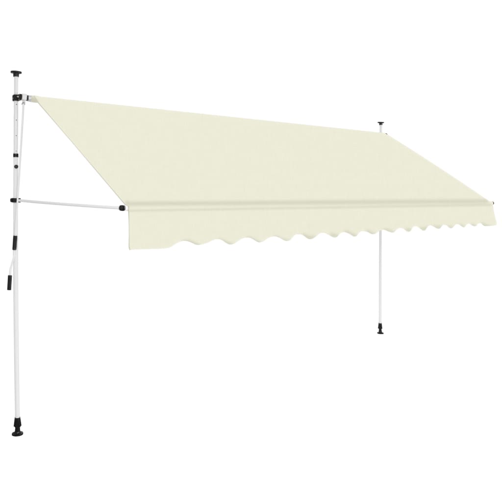 vidaXL Copertină retractabilă manual, crem, 400 cm