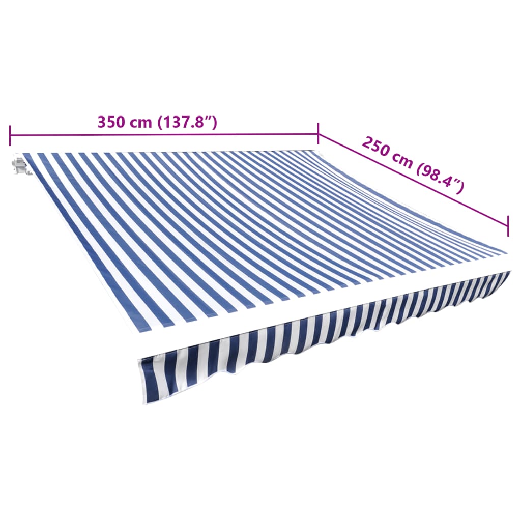 vidaXL Pânză de copertină, albastru și alb, 350 x 250 cm vidaXL Pânză de copertină, albastru și alb, 350 x 250 cm