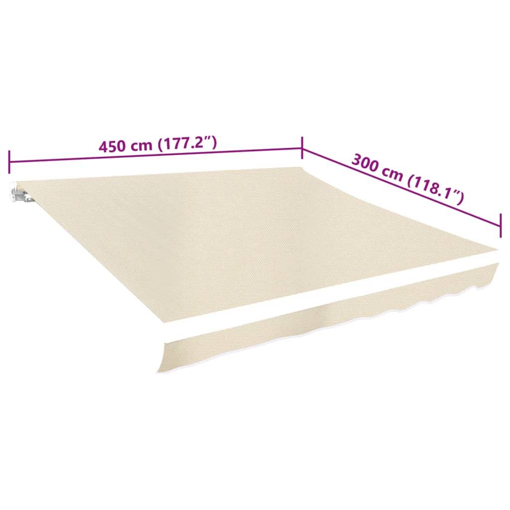 vidaXL Pânză de copertină, crem, 450 x 300 cm vidaXL Pânză de copertină, crem, 450 x 300 cm