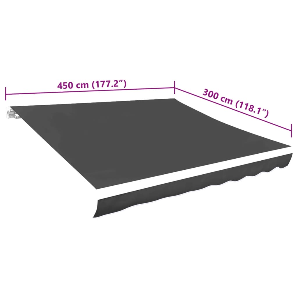 vidaXL Pânză de copertină, antracit, 450 x 300 cm vidaXL Pânză de copertină, antracit, 450 x 300 cm