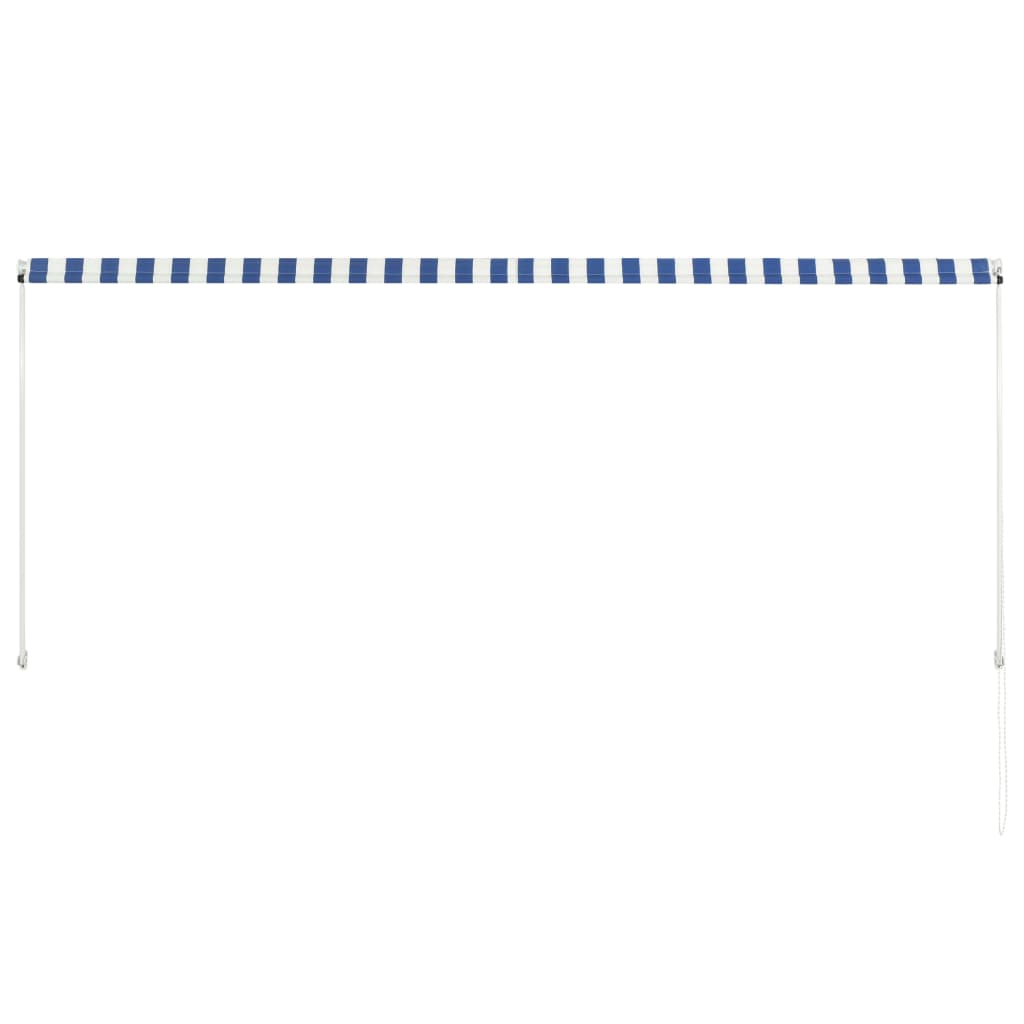 vidaXL Copertină retractabilă, albastru și alb, 300 x 150 cm