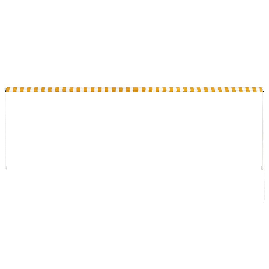vidaXL Copertină retractabilă, galben și alb, 400 x 150 cm