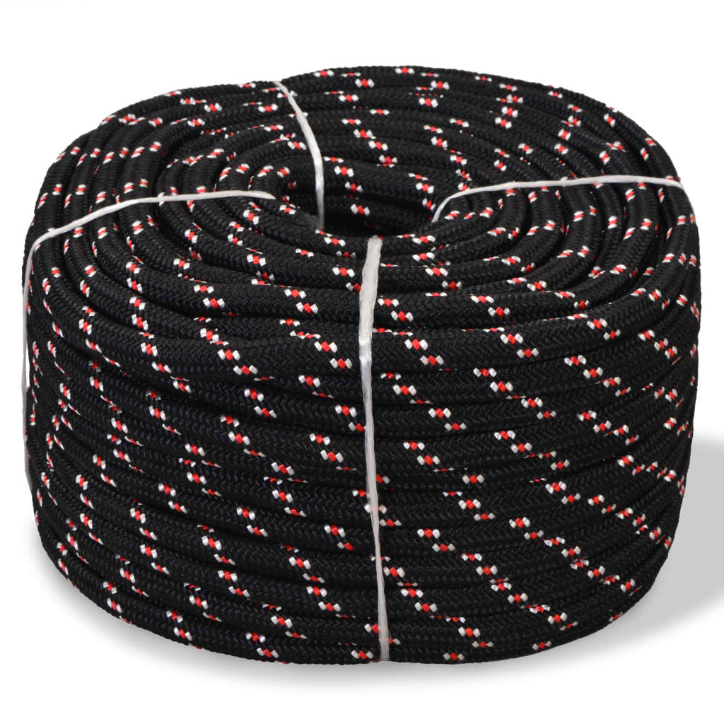 vidaXL Frânghie marinărească din polipropilenă, negru, 50 m, 18 mm vidaXL Frânghie marinărească din polipropilenă, negru, 50 m, 18 mm