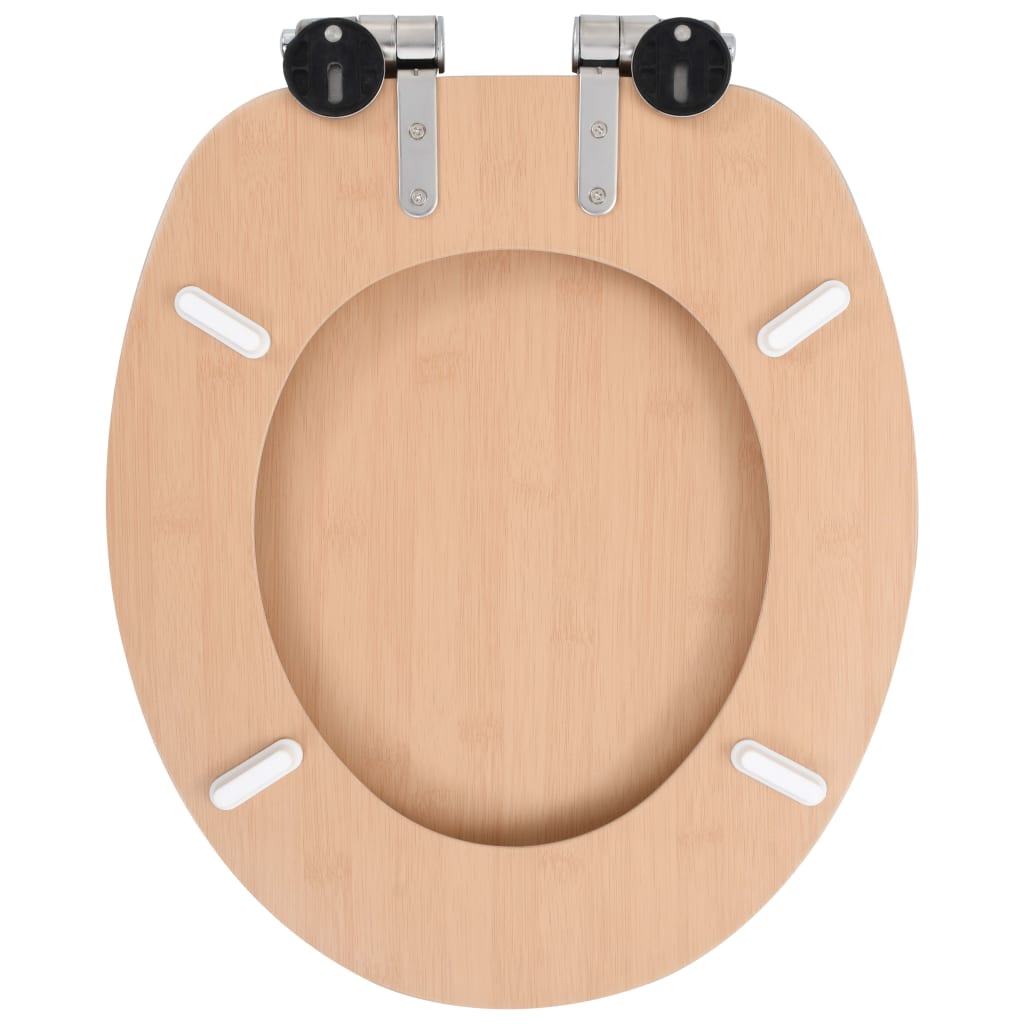 vidaXL Capac WC cu închidere silențioasă, MDF, design bambus