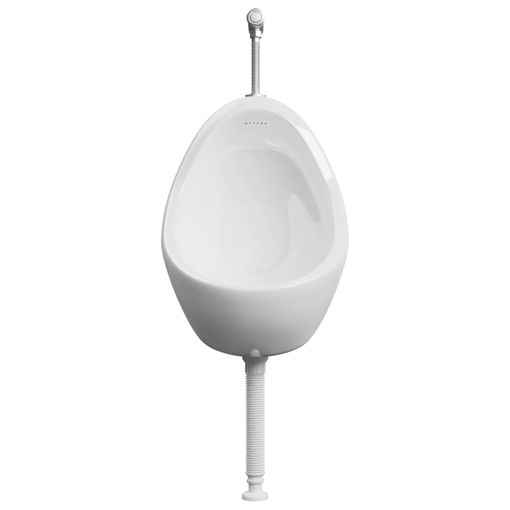 vidaXL Pisoar de perete cu supapă pentru spălare, alb, ceramică vidaXL Pisoar de perete cu supapă pentru spălare, alb, ceramică