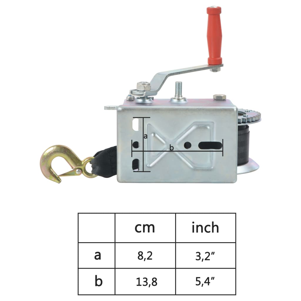vidaXL Troliu manual cu bandă, 1130 kg vidaXL Troliu manual cu bandă, 1130 kg
