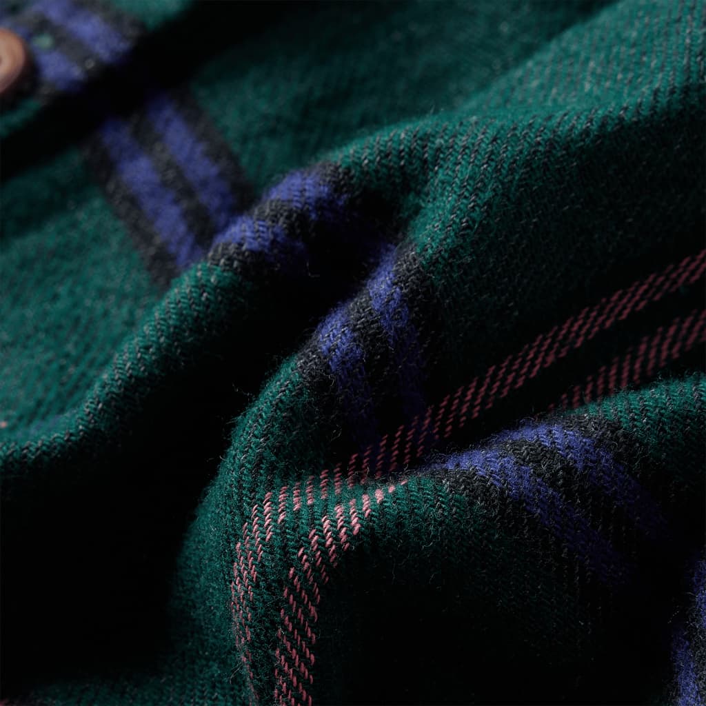 Rochie pentru copii cu mâneci lungi și volane, verde închis, 104