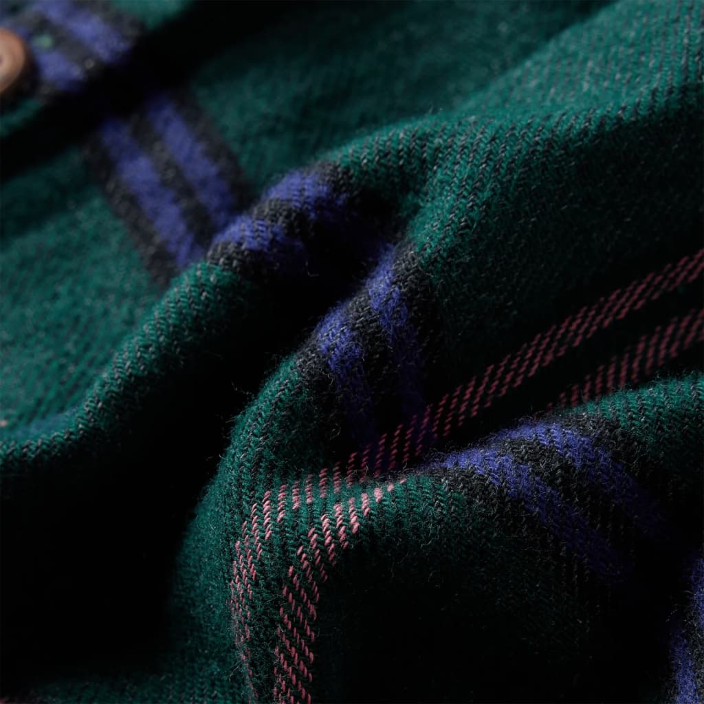 Rochie pentru copii cu mâneci lungi și volane, verde închis, 140