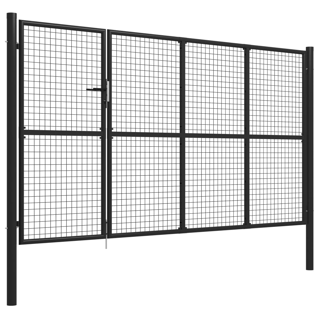 vidaXL Poartă de grădină, antracit, 350 x 150 cm, oțel vidaXL Poartă de grădină, antracit, 350 x 150 cm, oțel
