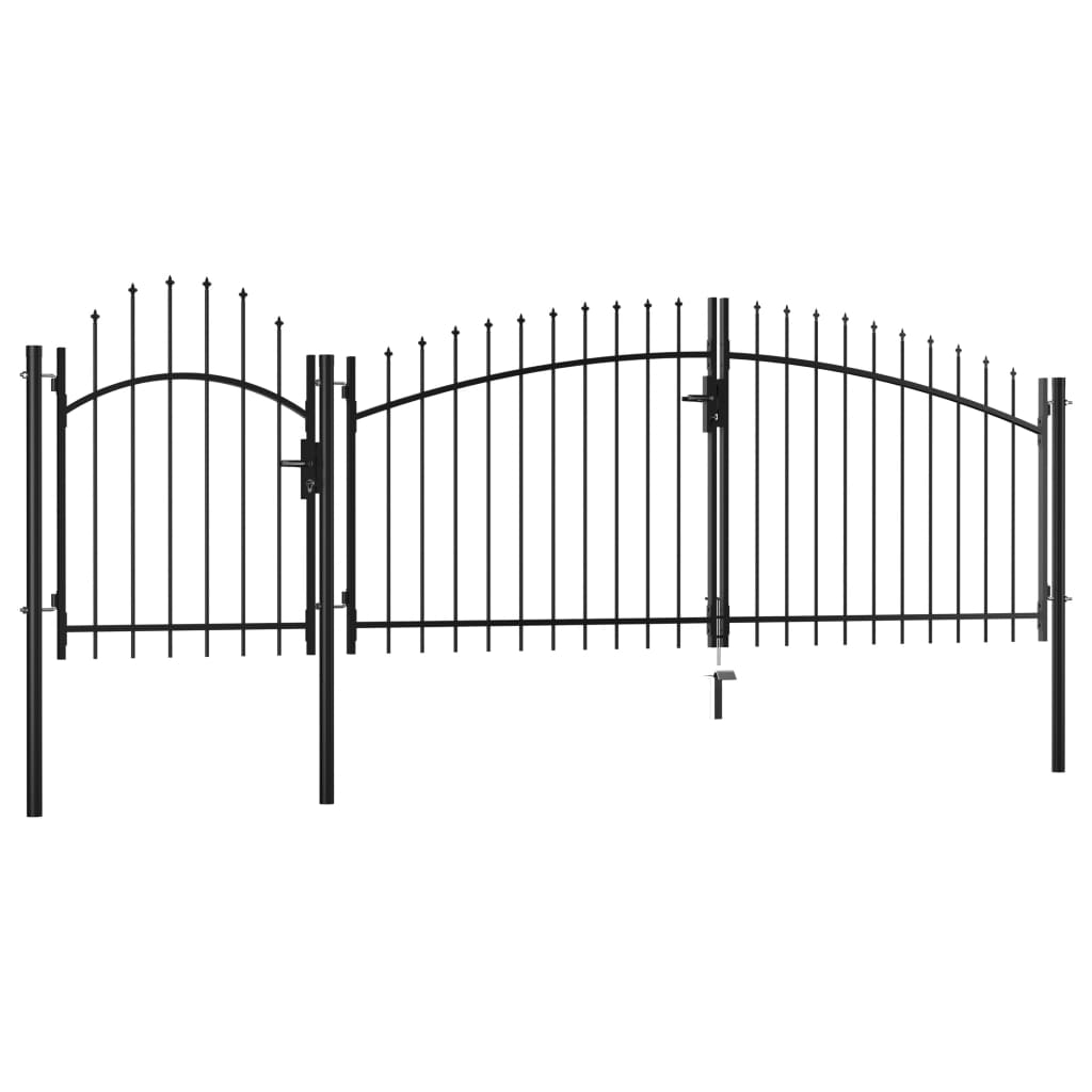 vidaXL Poartă de grădină, negru, 2 x 4 m, oțel vidaXL Poartă de grădină, negru, 2 x 4 m, oțel