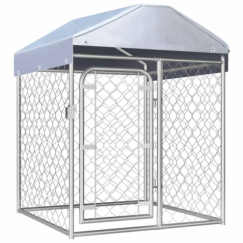 vidaXL Padoc pentru câini de exterior, cu acoperiș, 100 x 100 x 125 cm vidaXL Padoc pentru câini de exterior, cu acoperiș, 100 x 100 x 125 cm